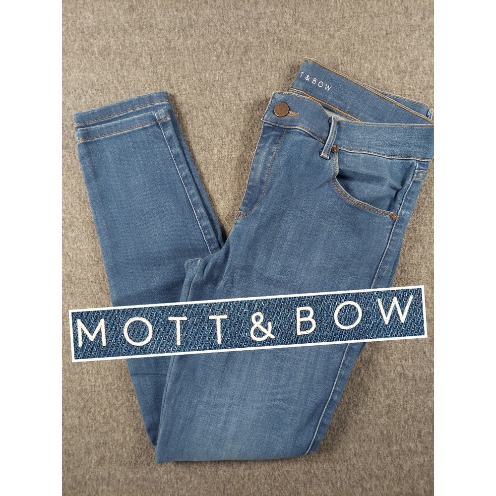 Mott and Bow Jeans Women 29x28 Blue Mid Rise Skinny Stretch Denim Pants Preppy